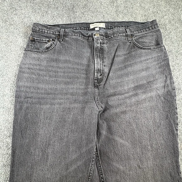 Abercrombie Fitch 90s Straight High Rise Jeans 35L 42x32‎ Faded Black Curve Love - Picture 7 of 16